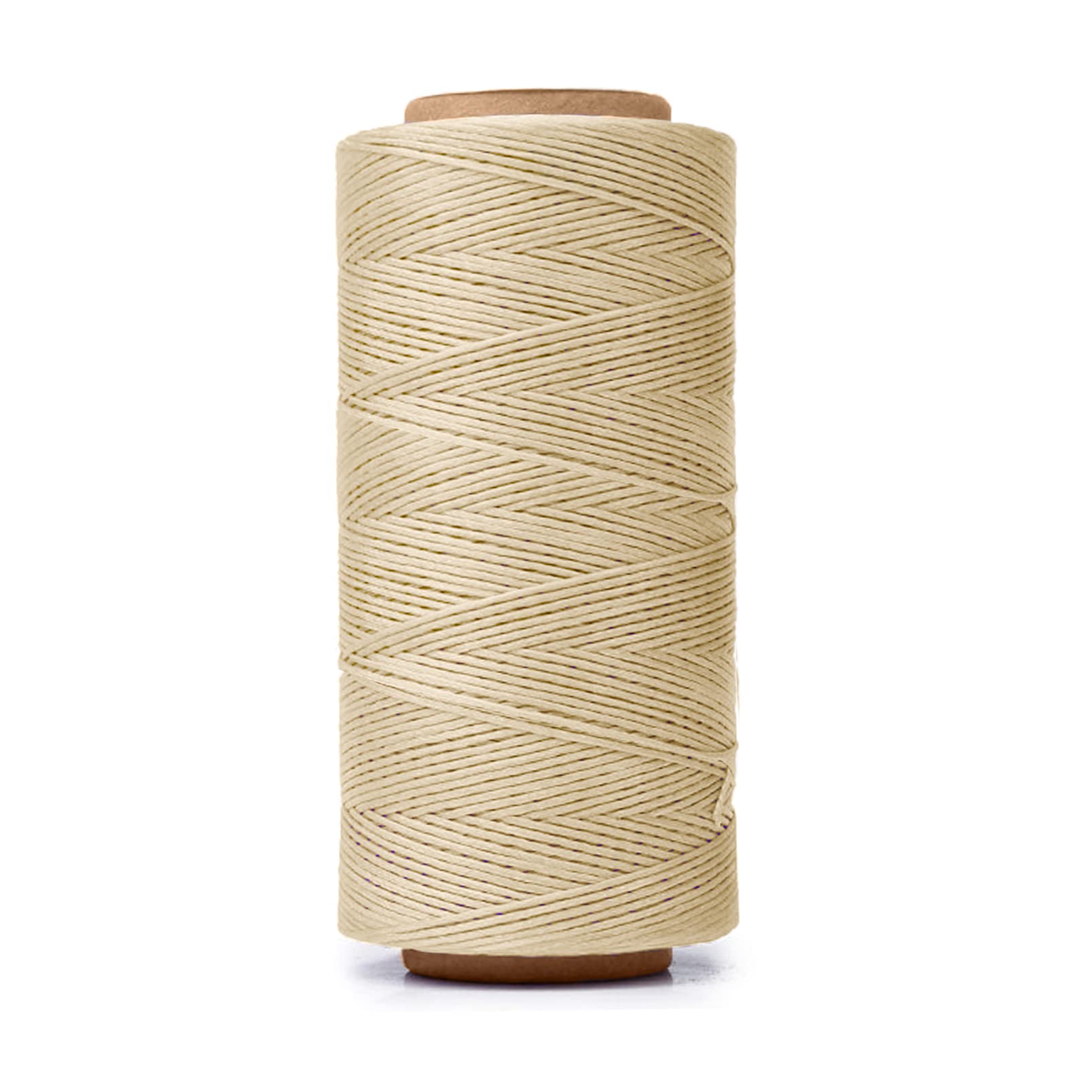 HILELIFE 260m 150D Waxed Thread for Leather Sewing, Leather Thread for Hand Sewing, Craft DIY, Wallets, Shoe Repairing, Book Binding (Beige)