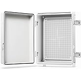 QILIPSU Outdoor Electrical Box, 14.6"x10.6"x5.9" Waterproof Junction Box IP67 Plastic Enclosure Grey ABS Weatherproof for Projects WiFi Lighting Pump Control