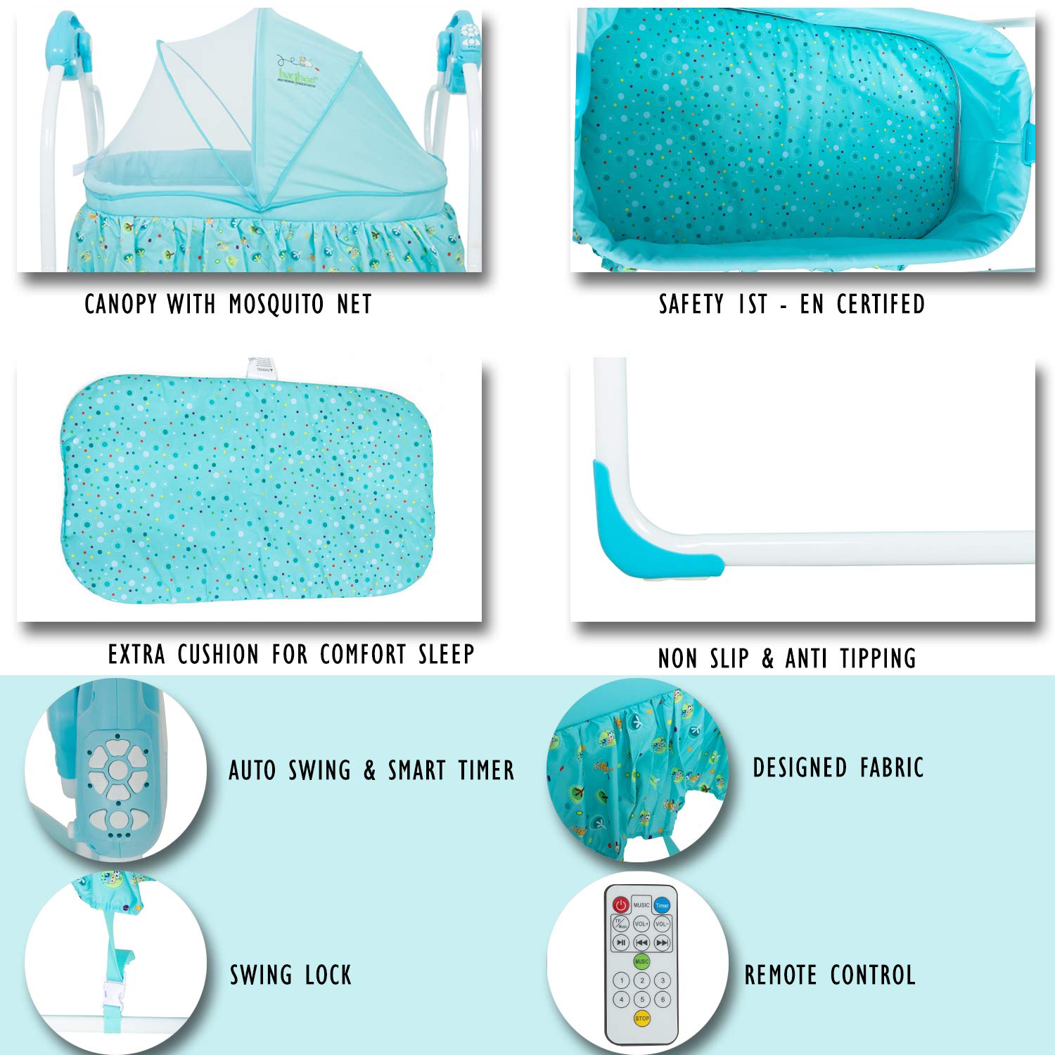 baybee premium quality electric baby cradle swing