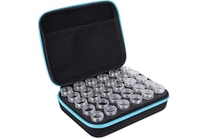 STRNEK 30 Slots Diamond Embroidery Storage Box, Jewelry Medicine Painting Accessories Tool Storage Case (Blue)