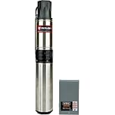 Red Lion RL22G10-3W2V Submersible Well Pump, 1 HP, 3-Wire, 230V, 22 GPM | Control box included, Fits 4" wells, Dependable performance for depths to 120', Steel case/thermoplastic discharge, 14942409