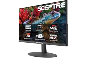 Sceptre New 22-inch Gaming Monitor up to 144Hz HDMI DisplayPort Build-in Speakers, Machine Black 2026 (E225W-FW144 Series)