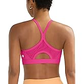 RUNNING GIRL Sports Bra for Women,Y Back Molded Cup Medium Impact Sports Bras with Sewn in Pads