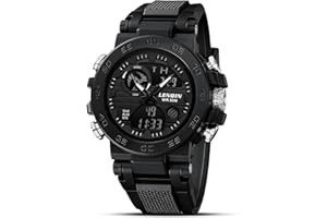LN LENQIN Mens Watches Digital Military Watch for Men Stopwatch Army Survival Tactical Sports Outdoor Big Face Waterproof Men's Wrist Watches with LED Backlight/Timer/Alarm/Date