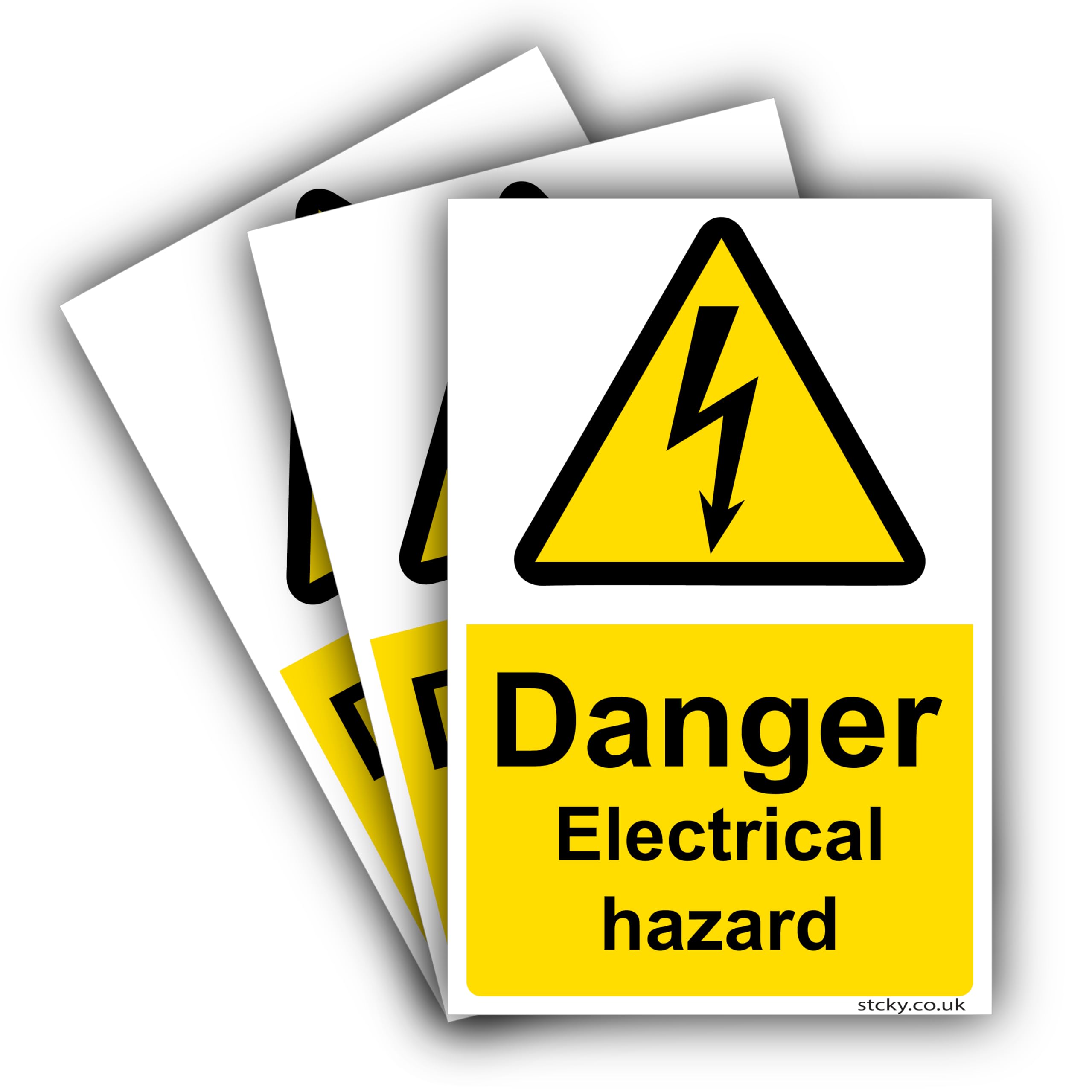 3 x High Voltage Electrical Cupboard Sign - Ensure Safety with Clear Electric Warnings Sign [15 x 10 cm]