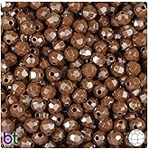 BeadTin Chocolate Opaque 6mm Faceted Round Craft Beads (600pcs)
