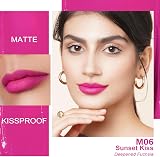 Oulac Matte Liquid Lipstick Pink M06 Vegan Long Lasting Lip Tint view 2
