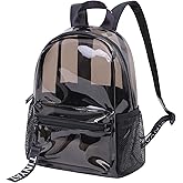 TINYAT Small Clear backpack for Women See Through Clear Bag Cute Transparent Backpack for Work, Concerts, Sports, Travel