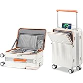 Joyway Carry on Luggage Airline Approved, Hardside Top Opening Carry-on Suitcase with Front Pocket and USB Port, Aluminium Frame 20 Inch Luggage with TSA Lock and Spinner Wheels