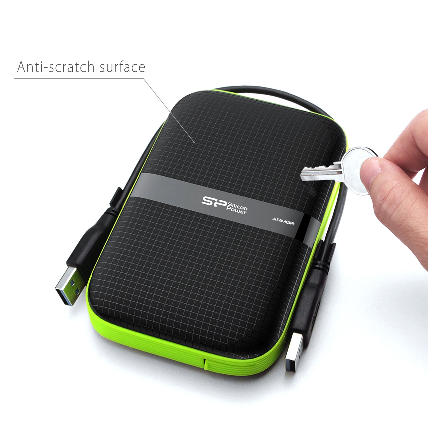 Silicon Power 4TB USB-C USB 3.0 Rugged Portable External Hard Drive Armor A60, Military-Grade Shockproof/Water-Resistant for PC, Mac and iPad Pro, Black