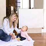 momcozy Retractable Baby Gate 33in Tall 55in Wide White Safety Fence view 2