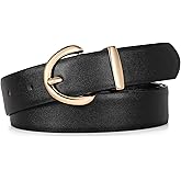 JASGOOD Women Leather Belt Fashion Ladies Waist Belt for Jeans Casual Faux Leather Belt with Gold Buckle
