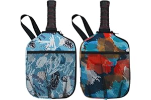 WK IEASON Neoprene Pickleball Paddle Cover Pickleball Racket Sleeve with Inner Pockets and Handle Strap Pickleball Paddle Cov