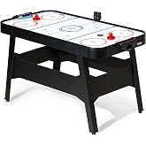 GoSports 54 Inch Air Hockey Arcade Table for Kids &amp; Adults - Oak or Black - Includes 2 Pushers, 3 Pucks, AC Motor, and LED Scoreboard