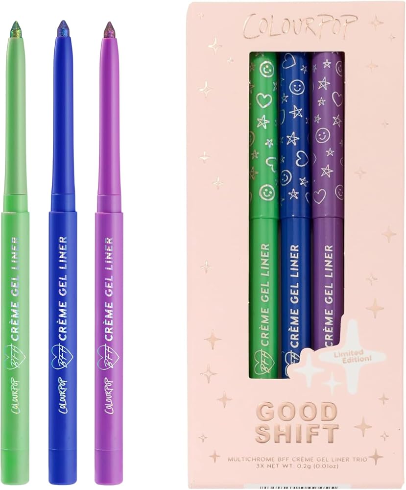 ColourPop BFF Crème Gel Waterproof Chrome Eyeliner Kit - 18HR Wear, Ultra-Pigmented Eyeliner Pencil with Matte & Metallic Fin