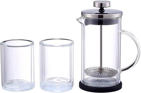 Amazon De French Press 400 Ml Halten Die Kaffee Warm Glas Doppellagig Fur Kaffee Espresso Und Tee Maker
