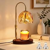 VERDILUME Flower Candle Warmer Lamp with Timer, Dimmable, Adjustable Height | Birthday Gifts for Women, Housewarming Gifts, Glass Shade with 2/4/8H Timer, Fits Most Jar Candles and Wax for Bedroom Decor.