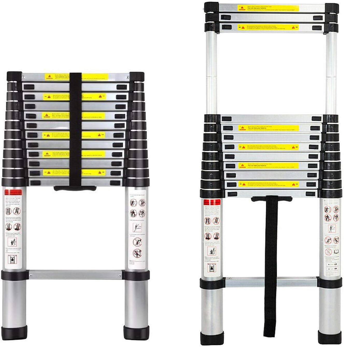 5M 16.5ft Ladder Extendable Telescopic Folding Extension Step Ladder