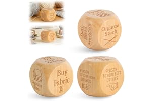 3pcs Quilter’s Dice Set, Wooden Quilting Knitting Decision Dice with 6 Sewing Tasks Fun Craft Game for Sewing Lovers Crafters