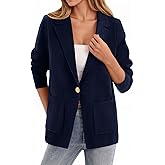 Fisoew Womens Casual Sweater Blazers Open Front Long Sleeve Work Office Suit Knit Jackets Blazer