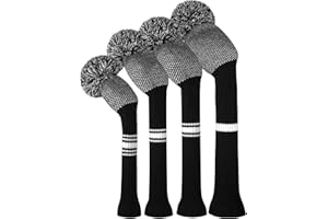 Scott Edward Knit Wood Golf Club Head Covers 4 Pieces Knitted Item Fit Over Well Driver Wood(460cc) Fairway Wood and Hybrid(UT)