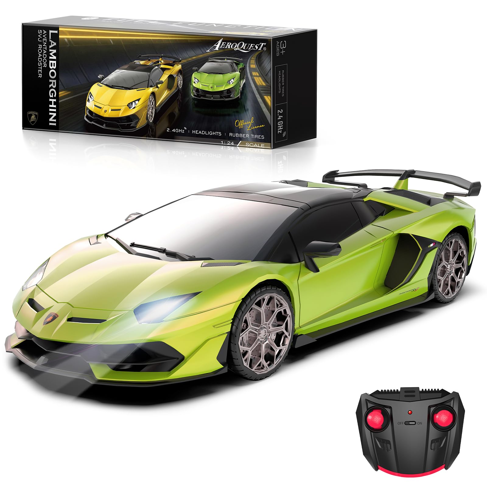 Photo 1 of *USED*
AEROQUEST Lamborghini Remote Control Car, 1:24 Scale Electric Sport Racing Hobby Toy Car Lamborghini Model Vehicle for Boys Girls Birthday Gifts, Green