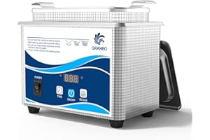 Granbo Ultrasonic Machine 800ML Jewelry Cleaner Ultrasonic Machine 40kHz with Digital Timer and Degassing,110V Digital Ultrasonic Parts Cleaner for Denture Dental Oral Irrigator Parts Glasses