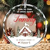 Family Christmas Ornaments Gifts, Long Distance Gifts for Families, for Mom, Dad, Grandma and Grandpa, Christmas Tree Decoration Glass Ornament, Christmas Decorative Hanging Sign
