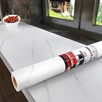 Blue Marble Contact Paper - 30x120 Inch Peel & Stick Countertop Film, Waterproof, Glossy, Renter Friendly