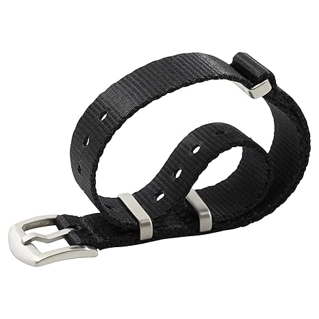 WRISTPUNK Uhrenarmband NATO Strap - Black/Schwarz - Massive Edelstahl-Schließe