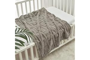 CREVENT 30"X40" Cozy Soft Warm Sherpa Baby Blanket for Girls Boys, Newborn Essentials for Infant, Baby Shower Receiving Gift 
