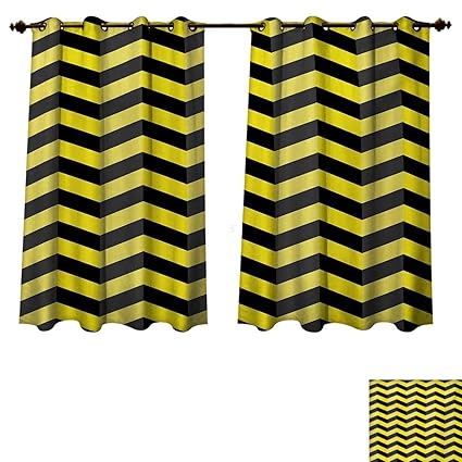 Amazon Com Rupperttextile Yellow Chevron Blackout Thermal Curtain