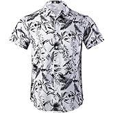 Allsense Men's Short-Sleeve Button-Down Tropical Hawaiian Shirt