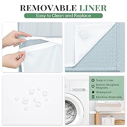 Dynamene Extra Long Shower Curtain, 84 Inch Long