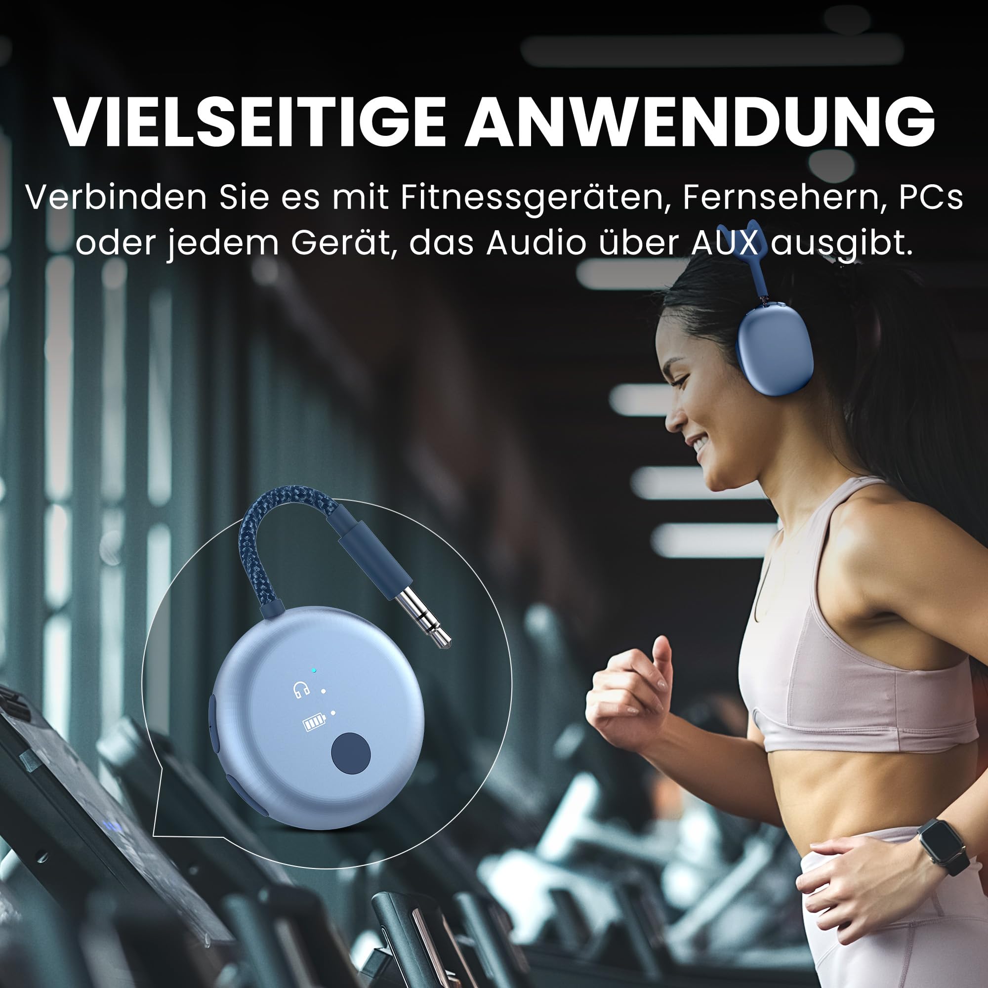 Avantree SoundJet R1 – Bluetooth Adapter Flugzeug für Kopfhörer & AirPods, aptX Adaptive, Qualcomm-Chipset, 20 Std. Akkulaufzeit, Kabelloser Audio Transmitter, Flugzeug-Gadgets für Reisen - Himmelblau 5