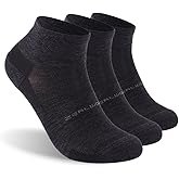 Athletic Running Socks, ZEALWOOD 3 Pairs Merino Wool Low Cut Ankle Anti-blister Cushion Hiking Socks For Men Women