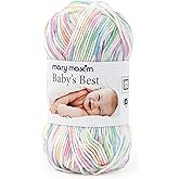Mary Maxim Baby&rsquo;s Best Rainbow Yarn for Crocheting and Knitting, 171 Yards | 10 Ply, Baby Blanket Yarn, Soft Acrylic Nylon Blend, 2 Fine Baby Yarn, Create Afghans, Clothing and Nursery Decor