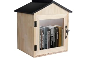 qeqanazo little library box outdoor for DIY，Waterproof and Paint-Free Wood is Used，This little library Promotes a Love of Reading and is a Great Piece of Art!