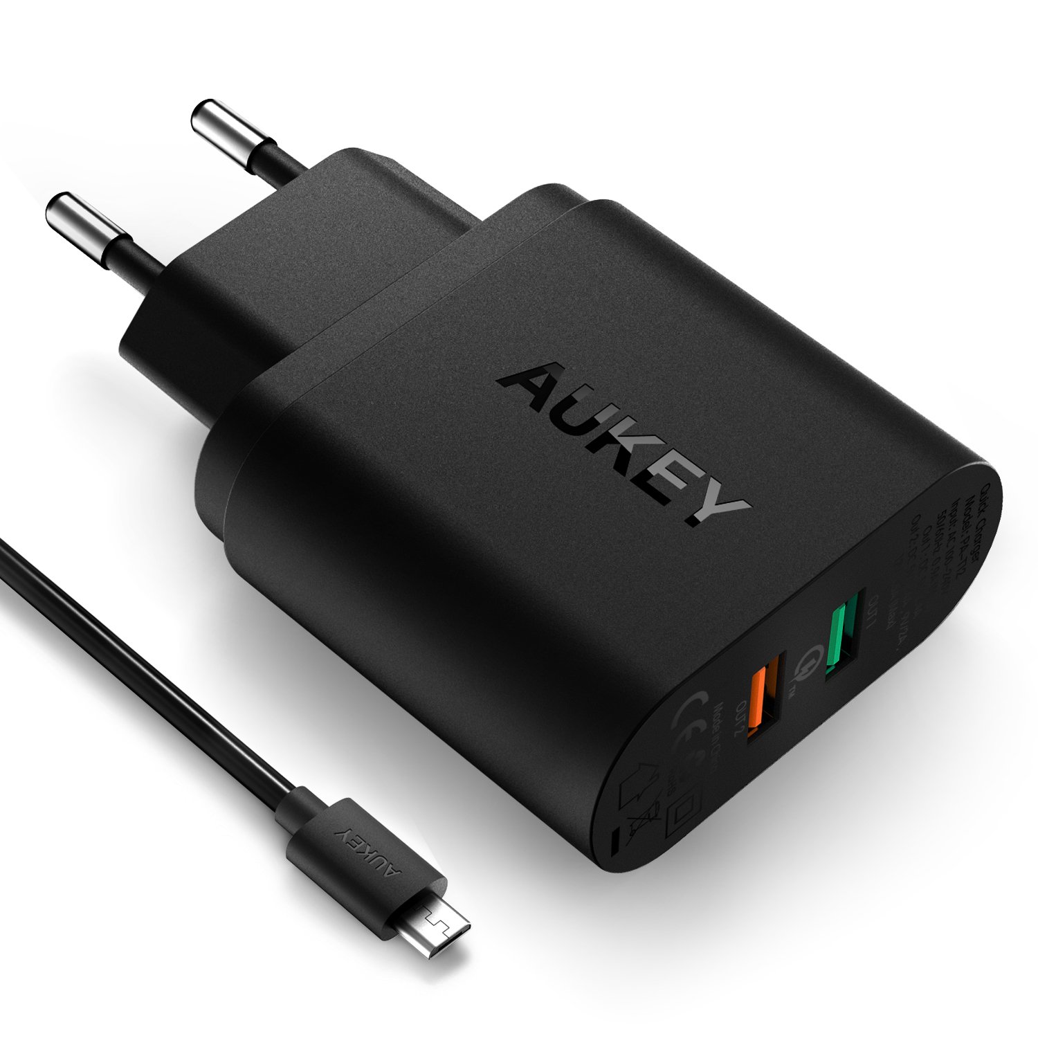 Caricabatterie da Muro Aukey 2 USB Quick Charge 2.0