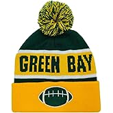 Miodoem City Beanie Knit Hat with Pom Winter Cuffed Cap Sport Fans Gift for Men Women