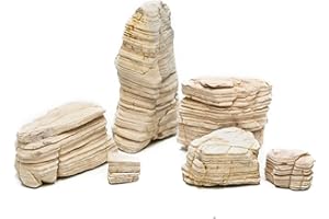 KINGRUI Aquarium Rocks 5lb Fish Tank Stone 2-5 inch Natural Pagoda Rocks for Aquascaping Landscaping Models Terrariums Reptile and Amphibian Enclosures-4-5Pcs