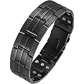 Feraco Magnetic Therapy Bracelets for Men 3X Strength,Titanium Steel Magnet Bracelets with 3800 Gauss Neodymium Magnets
