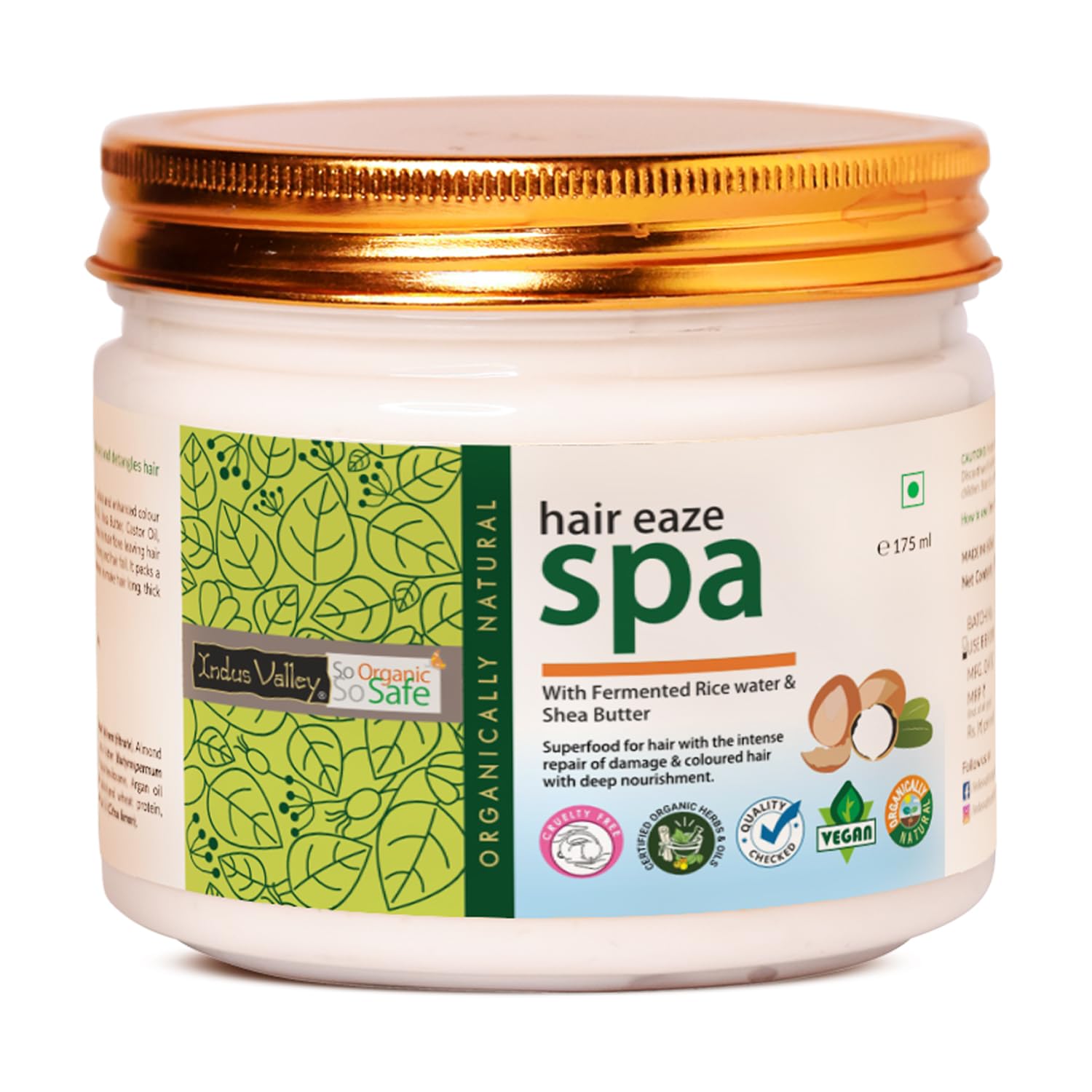 Indus Valley Eaze Hair Spa Cream Treatment for Dry & Damaged Hair - Deep Nourishing and Moisturising Gives Your Hair Soft & Shiny - 175 ml