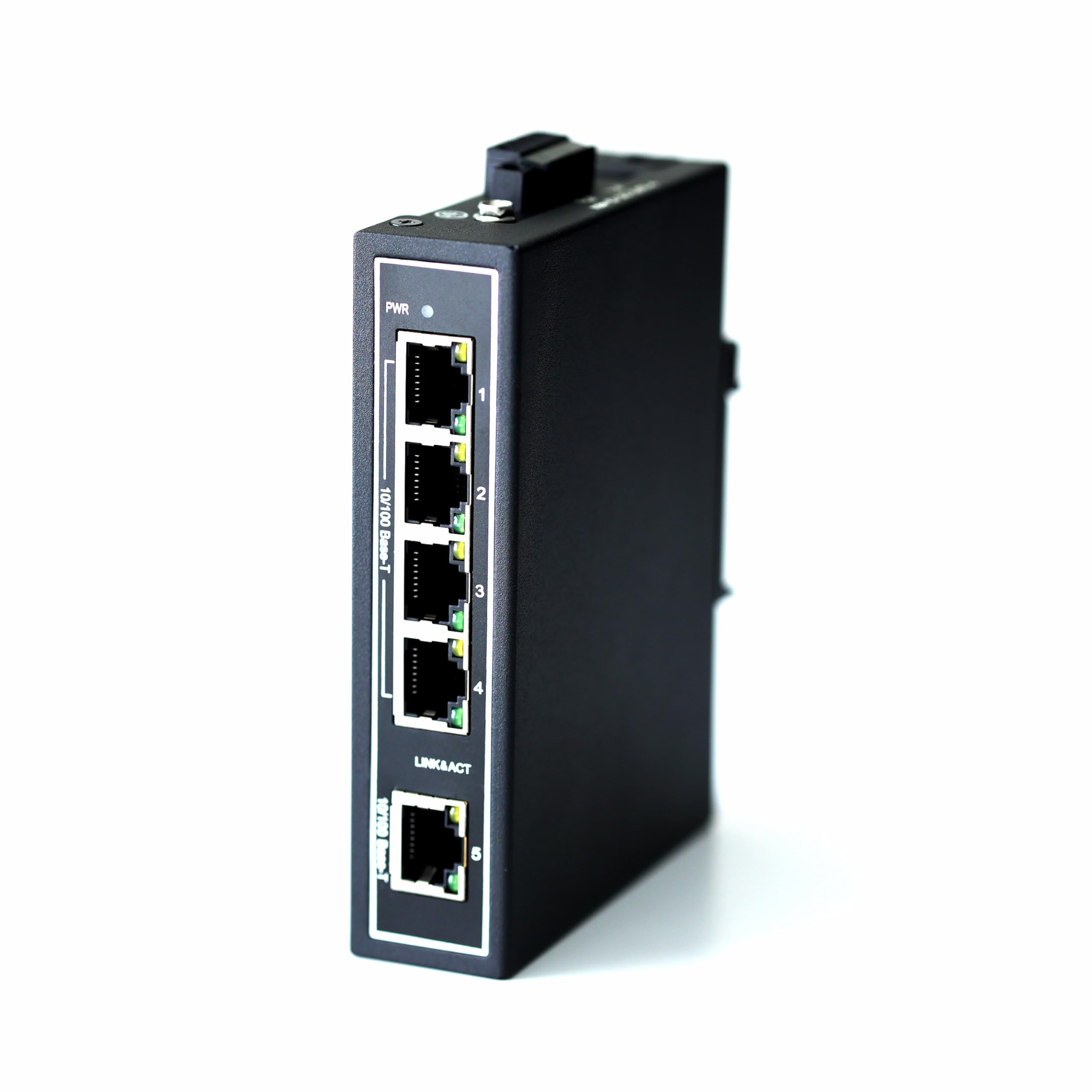 WIWAV WDH-5ET-DC 10/100Mbps Unmanaged 5-Port Industrial Ethernet Switches with DIN Rail/Wall-Mount(Fanless,-30℃~75℃)