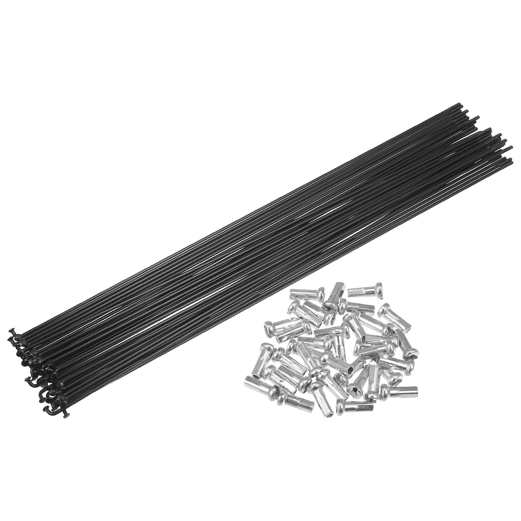 X AUTOHAUX 36pcs Bicycle Carbon Steel Spokes 14G 295mm with Nipples Black