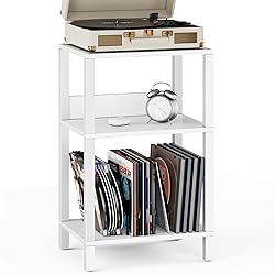 TUTOTAK Record Player Stand with Storage Up to 100