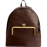 COACH Kisslock Frame Backpack, B4/Dark Brown One Size
