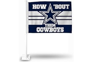Rico Industries NFL Double Sided Car Flag - 16" x 19" - Strong Pole That Hooks onto Car/Truck/Automobile