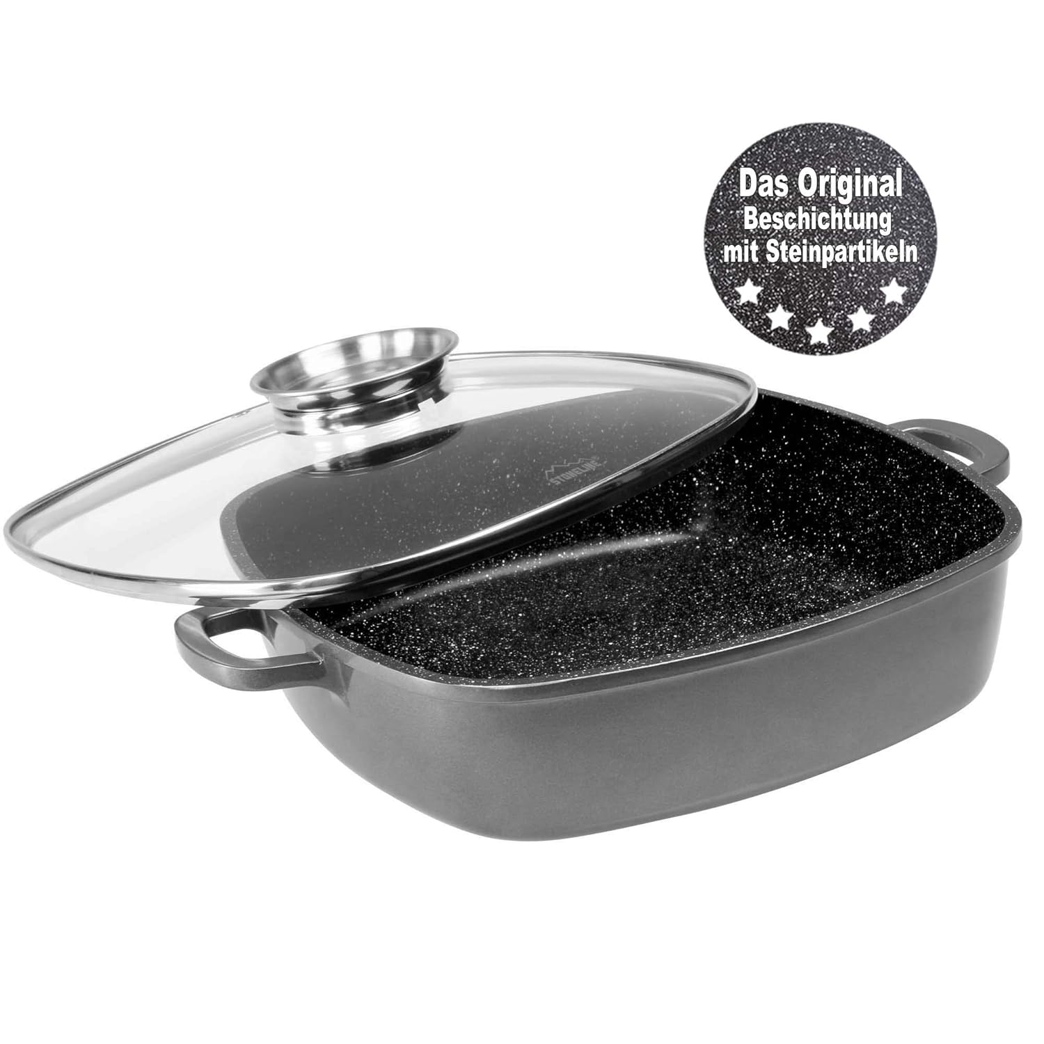 Buy Stoneline The Square Pan with Glass Lid and Aroma Knob and 2