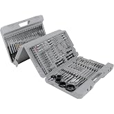 Performance Tool W1368 204-Piece Master Drill Bit Set | Three-way folding case. Titanium coated, wood boring, and masonry bits. Includes nut drivers, gauge, and punch